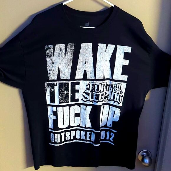 For All Those Sleeping Band T-Shirt XL – Outspoken Tour 2012 Wake Up Graphic Tee - Picture 1 of 6
